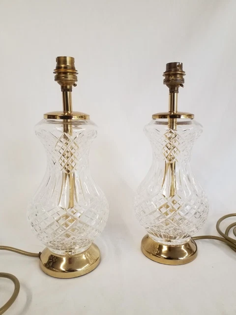 Pair of Stuart Crystal Shaftesbury Table Lamps Cut Glass *Working* Pair of Stuart Crystal Shaftesbury Table Lamps Cut Glass *Working*