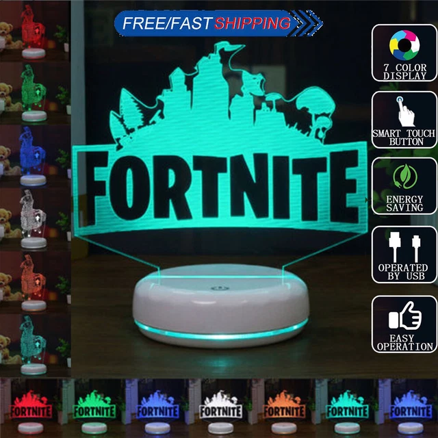 7 COLOR FORTNITE 3D LED Night Light Touch Desk Lamp Bedroom Kids