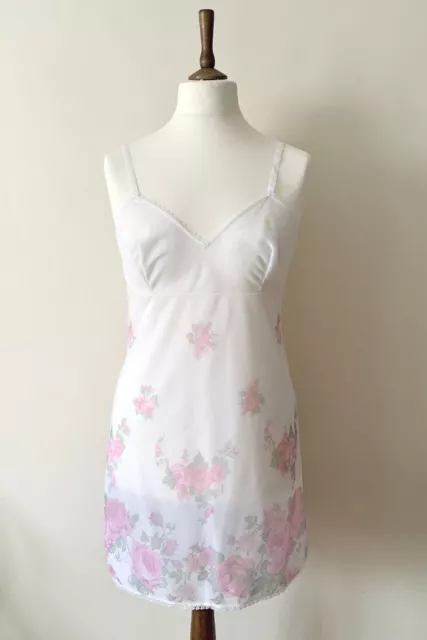 Abito slip vintage St Michael cravatta da notte doppio strato nylon floreale anni '60