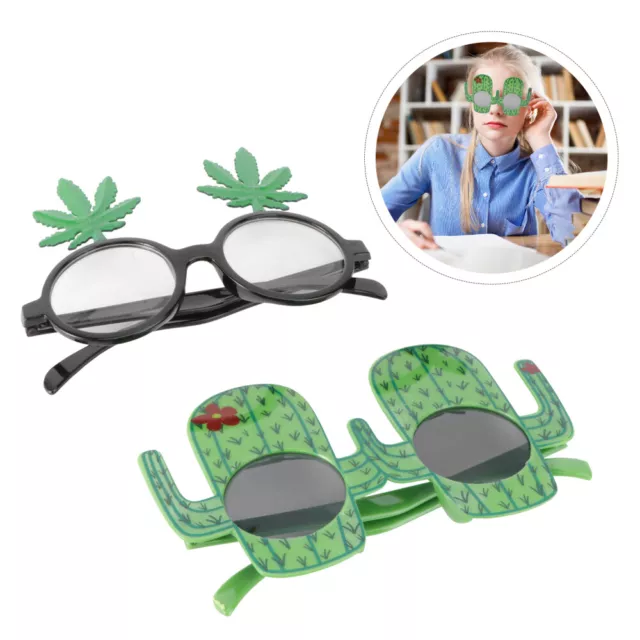 2 Pcs Photo Booth Glasses Summer Sunglasses Props Child Funny