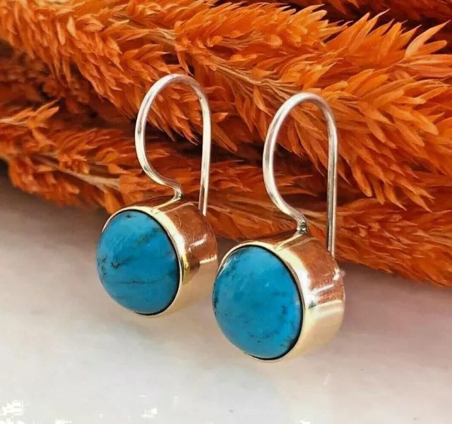 Boucles d'oreilles en argent sterling 925 avec turquoise naturelle /...