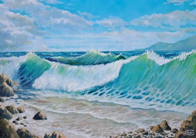 Marina di Giuseppe Aldi olio su tela 50x70