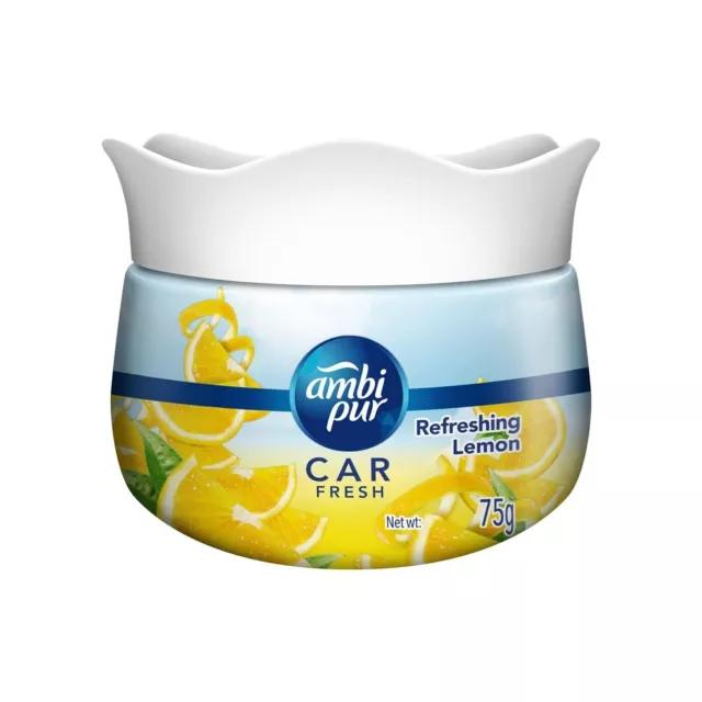 Gel assainissant de voiture pur Ambi, citron rafraîchissant, 75 g