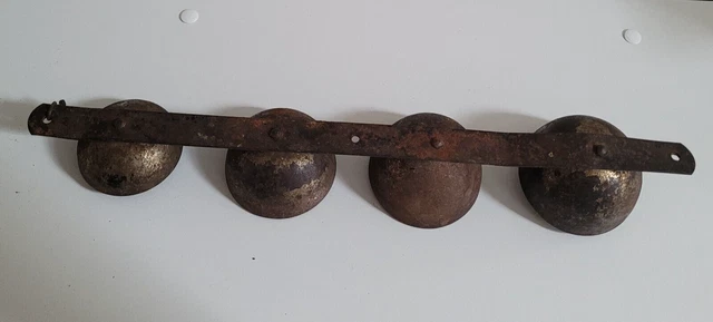 Vintage General Store Screen Door Bells Set Carriage Sleigh Bell 11 Clappers 14"