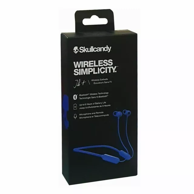 Skullcandy Jib+ Wireless Bluetooth In-Ear Earbuds Earphones  Cobalt Blue