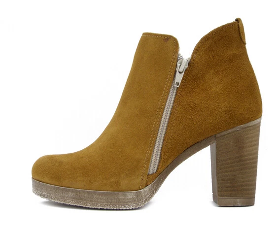 Bottines Femme Été 36 Cuir en Daim Brun Cuir Talon Haut et le Plateau