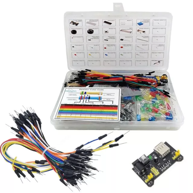 Basic Electronics Starter Kit with UNO R3 Board Enclosure Compatible Arduino IDE