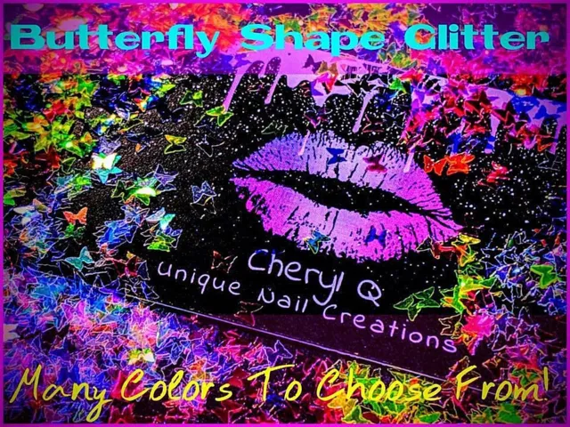 BUTTERFLY Glitter⭐U Choose Color~Nail Art•Acrylic•Gel•Body Art•Face•Festival