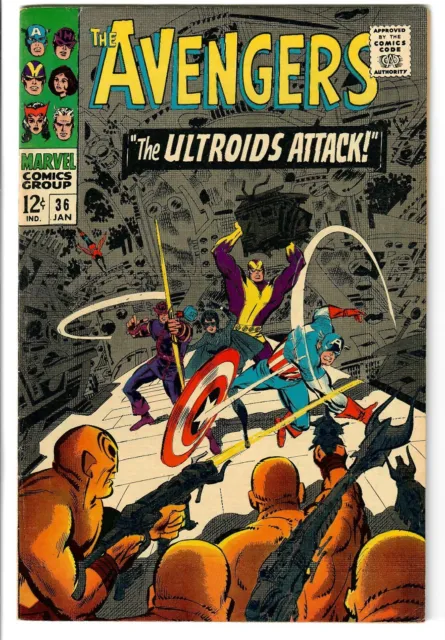 Avengers 36 - The Ultroids attack! 1st appear of Ixar - Sharp copy 8.5/VF+ 