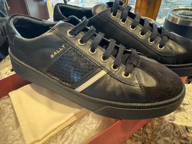 Bally Frenz Men’s Black Perforated Leather Sneakers – 6230483, MSRP $535