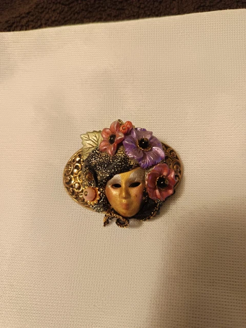 Ancienne Broche Masque - Jolie Pièce Vintage - #SoutienUkraine