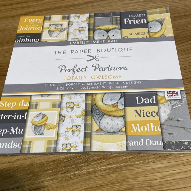 The Paper Boutique Totally Owlsome, Topper, Border and Sentiments Paper Pad