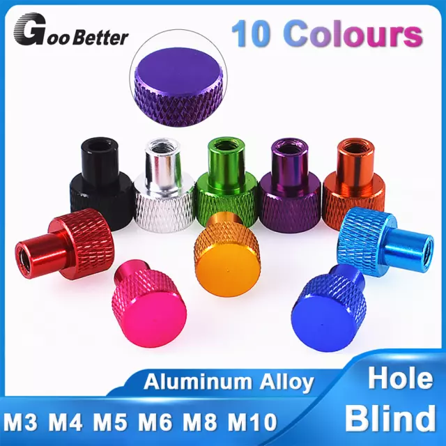 M3 M4 M5 M6 M8 M10 Knurled Thumb Nut Aluminum Hand Grip Knob Blind Hole Nuts DIY