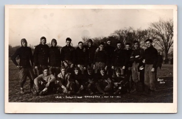 DS3/ Michigan? RPPC Postcard c1910 Football Team Inter-Class Champion 1911 90