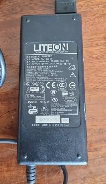 LITEON AC Adapter 19V 4.74A Laptop Power Supply PA-1900-05