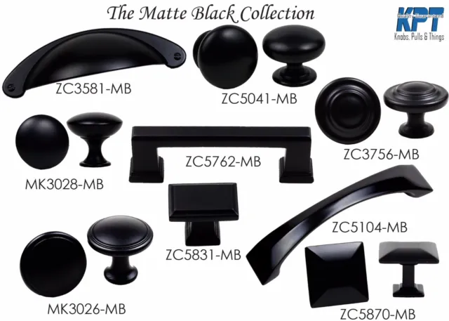 Knob Handle Pulls Matte Black Collection Kitchen/Bathroom Cabinet Hardware KPT