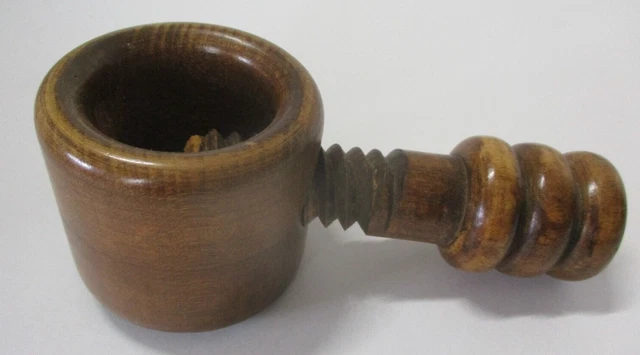 Vintage Wood Screw Twist Turn Nut Cracker Woodcrafter