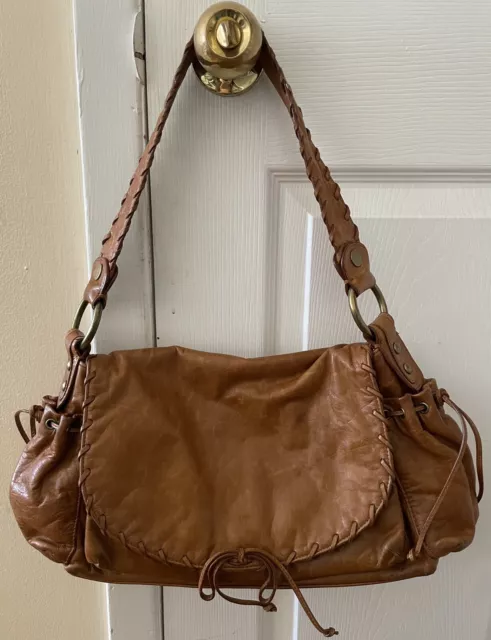 KOOBA brown tan leather shoulder bag purse