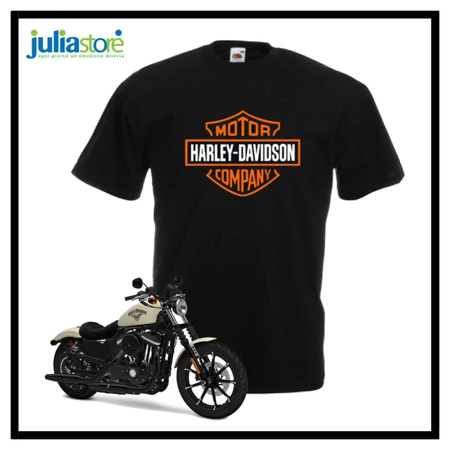 T-Shirt Harley Davidson Uomo Donna Maglietta Maglia Biker Rider Nera Moto Custom