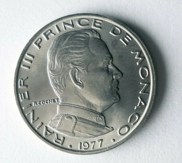 1977 MONACO FRANC  - Excellent Vintage Coin - FREE SHIP - Bin #174
