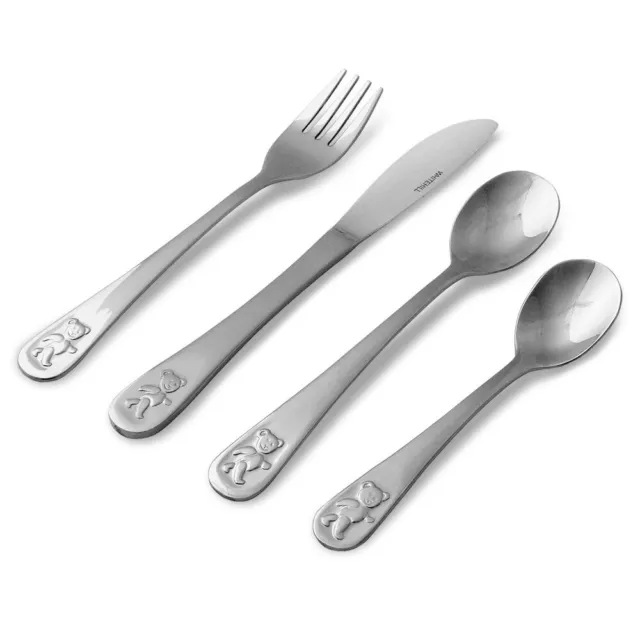 NEW Whitehill Children's Cutlery Set Teddy's Table 4pce