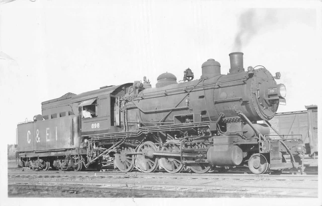 Chicago & Eastern Illinois Railroad Locomotive #898 Real Photo Postcard