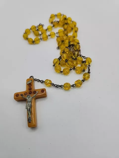Vintage Catholic Bakelite Stanhope Seven Sorrows Mary Rosary Religious
