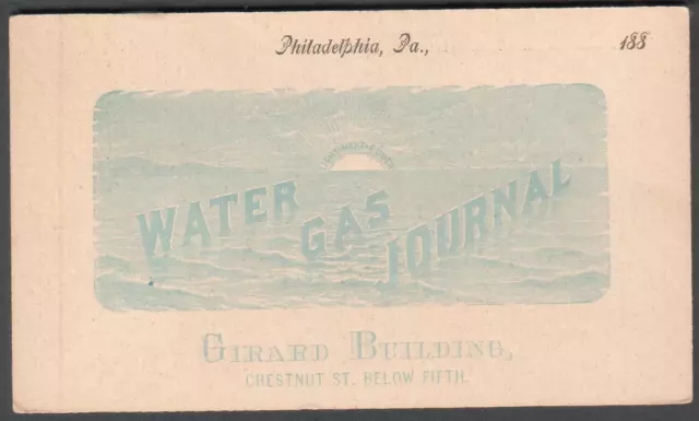 1880s unmailed Scott UX7 Liberty postal card Water Gas Journal advertising Phila