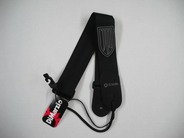 John Petrucci Nylon Strap Black W/Blue Stitch Emblem & Leather Ends Dd3100
