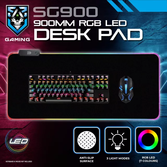 SAS Gaming SG900 Desk Mat Mouse Pad X-Large L RGB LED Anti-Slip 90 x 40cm 2