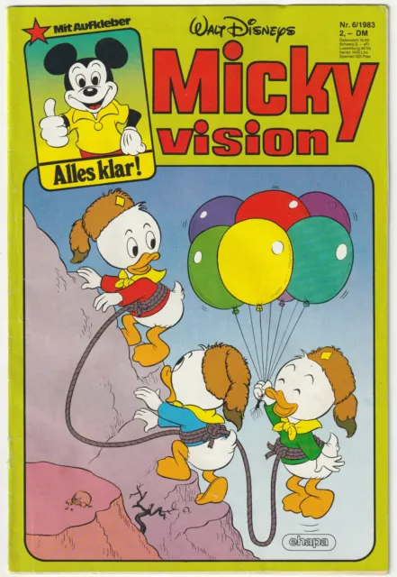 ✪ MICKYVISION #06/1983 ohne Beilage, Ehapa COMIC-HEFT Z1- *Walt Disney