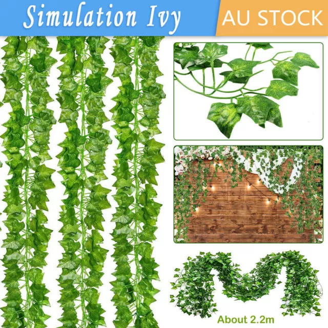 60x 2.2M Artificial Ivy Vine Fake Foliage Hanging Leaf Garland Plant Party Decor