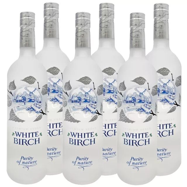 6x White Birch Wodka,  40% vol. |  6 x 0,7l, Premium Vodka in besonderer Flasche