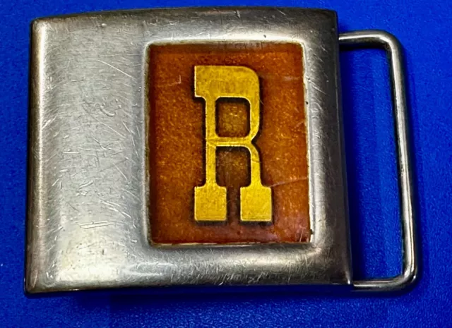 Monogram Letter Initial R -  Retro Custom Multi Color Belt Buckle by Lee NY