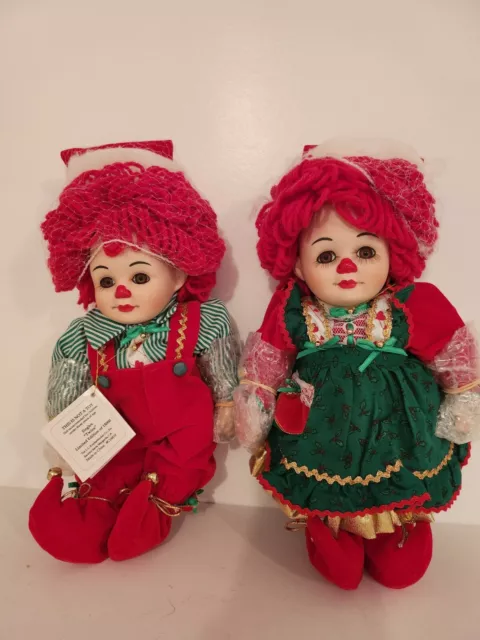 Beautifuls Marie Osmond Clowns Twins Dolls. Fine Porcelain Collectible Dolls