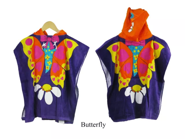 Hooded Towelling Kids Poncho (Butterfly) $3.00 each Last Design Only