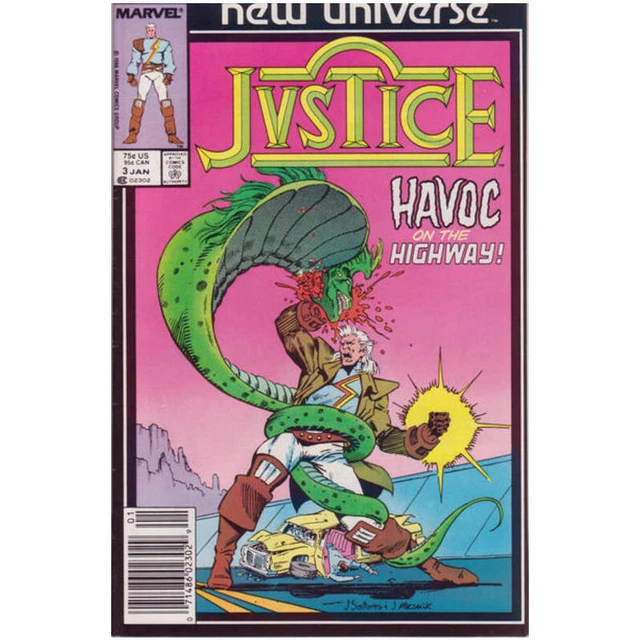 Justice (1986 series) #3 Newsstand in Very Fine + condition. Marvel comics [p^