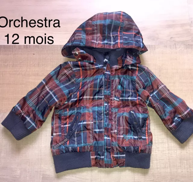 Orchestra 12 Mois  Garçon : Blouson Été Coupe Vent quadrillé reversible TBE