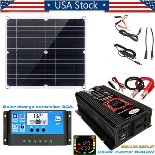 Complete 200W Solar Panel with 6000W Solar Power Generator 110V Home Grid System