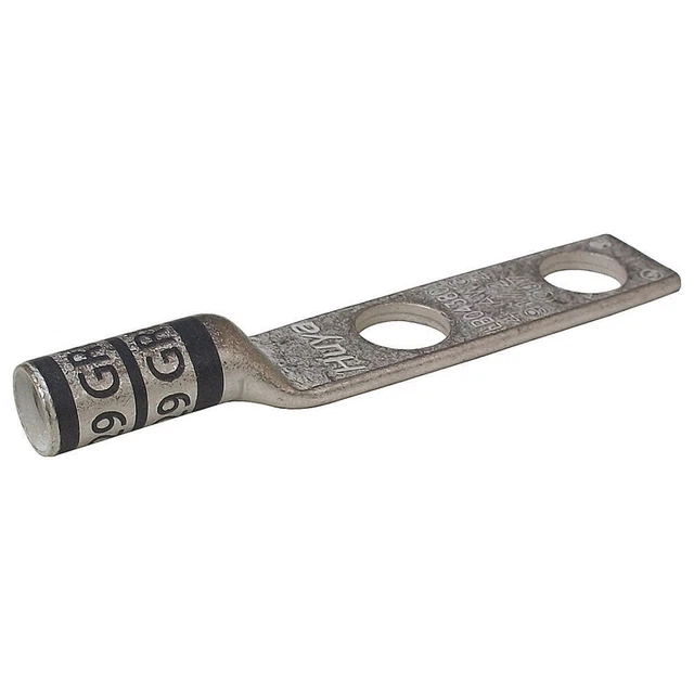 GRAINGER APPROVED 24D023 TwoHoleLugCmprsnConn,Long,Gray,29