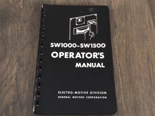 1966 EMD SW1000 SW1500 Operator’s Manual General Motors Locomotives