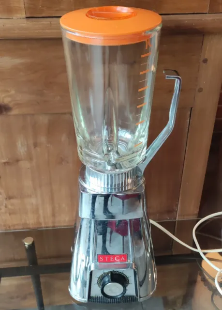 Robot Blender Steca vintage/métal chromé et verre/Cuisine Vintage/Fonctionne