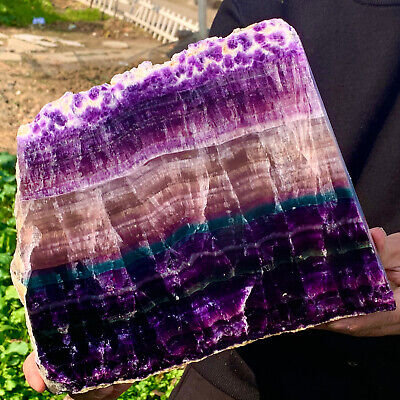 13.24LB Natural beautiful Rainbow Fluorite Crystal Rough stone specimens cure