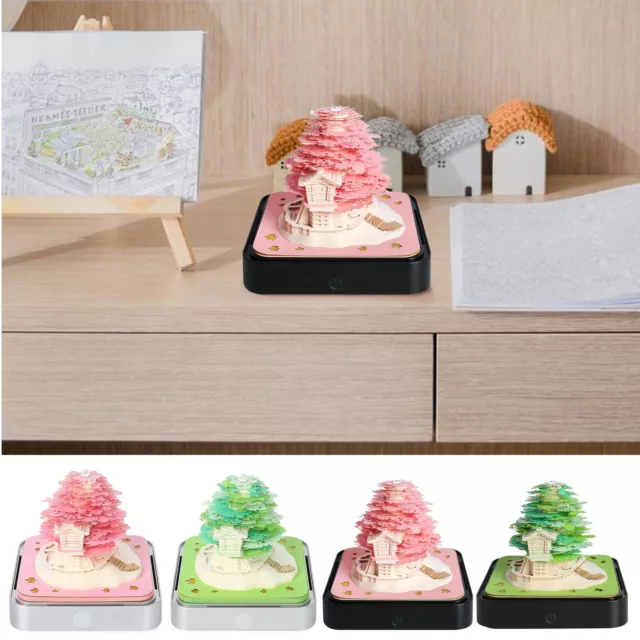 LAMP DESK CALENDAR 2024 Calendar 3D Paper Notepad Art Cherry Tree
