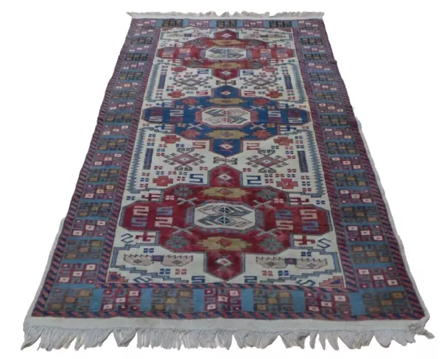 Turkish CARPET RUG HAND MADE Oriental Wool Vintage 5ft 11" x 3ft 2" Superb
