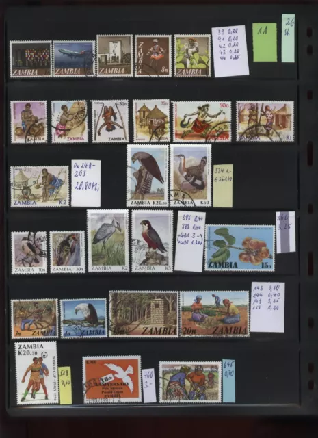 Faszination Afrika  schöne Auswahl aus Sambia,  Lot 11,  63 Stück,  Top