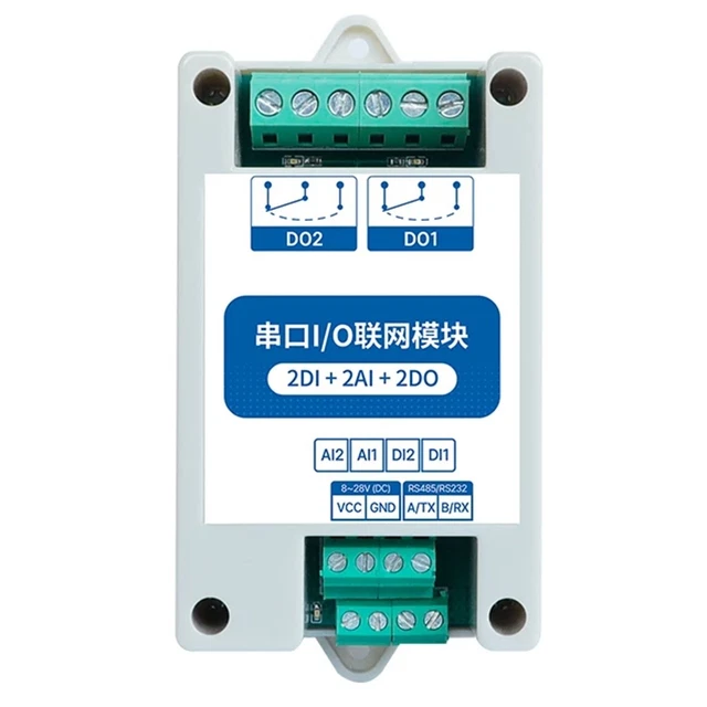 3X(MA01-AACX2220 RS485 2DI+2AI+2DO ModBus RTU I/O Modules with Serial ...