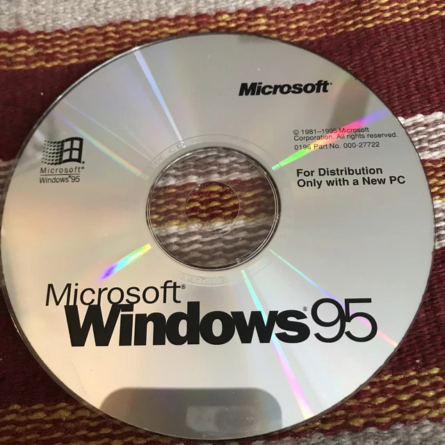 VTG 1990S MICROSOFT Windows 95 Companion Disc (1995, CD-ROM) - Disc ...