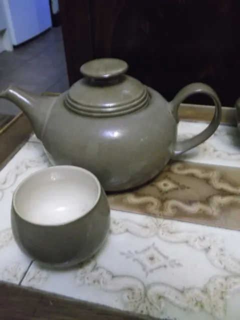 Denby Brown & Cream Pampas - Teapot And Sugar Bowl