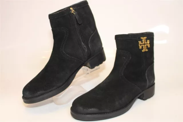 Tory Burch Eloise Womens 9 M Black Suede Zip Up Booties Ankle Boots